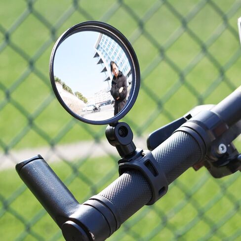 1PCS Universal Bicycle Rearview Mirror 360 Degree Rotating Adjustable Handlebar Mirror Motorcycle Modification Accessories (Circular,7.8CM) in Saudi Arabia