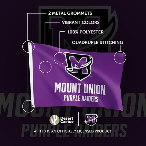 Desert Cactus University of Mount Union UMU Flag - 3 x 5 Feet Raiders Banner, Indoor/Outdoor Durable Fabric, 100% Polyester Design (Style A) in Saudi Arabia