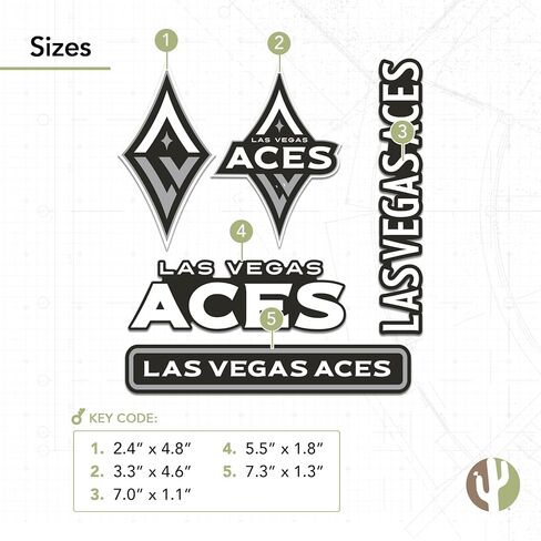 ملصق من الفينيل لرابطة كرة السلة الوطنية النسائية من Desert Cactus Las Vegas Aces WNBA مرخص رسميًا، ملصق من الفينيل لزجاجة مياه للكمبيوتر المحمول ودفتر قصاصات السيارة (النوع 2-3) in Saudi Arabia