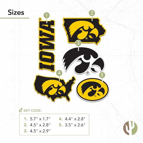 Desert Cactus University of Iowa Sticker Hawkeyes Sticker Vinyl Decals Laptop Water Bottle Car T2 (Type 2-2) in Saudi Arabia