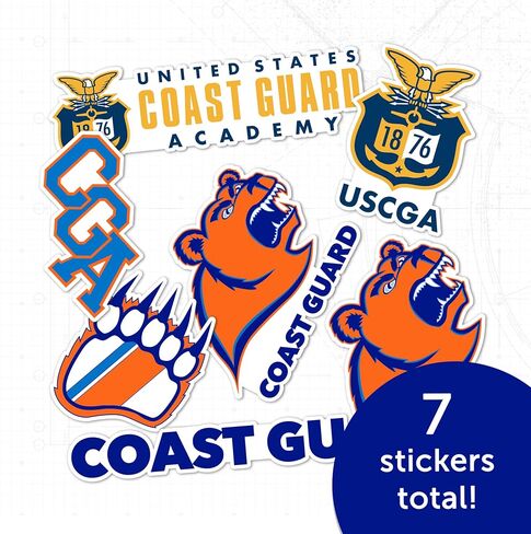 ملصق أكاديمية خفر السواحل بالولايات المتحدة الأمريكية لصبار الصحراء USCGA الدببة شارات الفينيل زجاجة مياه للكمبيوتر المحمول ورقة قصاصات السيارة T2 (النوع 2) in Saudi Arabia