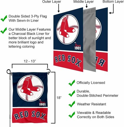 WinCraft Boston Red Sox Retro Vintage Throwback Double Sided Garden Flag in Saudi Arabia