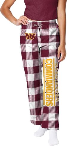 FOCO Pick Your NFL Team Gingham Checkered Pattern Women's Pajama Lounge Pants with Pockets and Drawstring Tie, Multicolor in Saudi Arabia