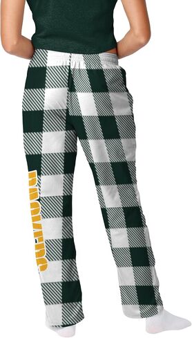 FOCO Pick Your NFL Team Gingham Checkered Pattern Women's Pajama Lounge Pants with Pockets and Drawstring Tie, Multicolor in Saudi Arabia