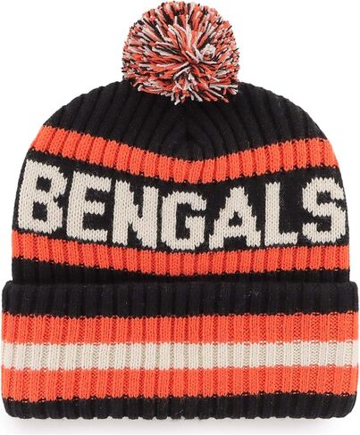 47 Men's Black Cincinnati Bengals Bering Cuffed Knit Hat with Pom in Saudi Arabia