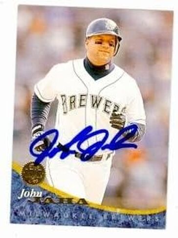 John Jaha autographed Baseball Card (Milwaukee Brewers) 1994 Leaf #317 - Autographed Baseball Cards in Saudi Arabia