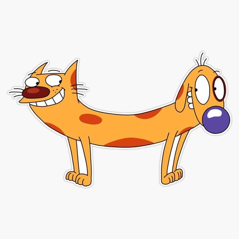 Catdog // Catdog الفينيل ملصق مضاد للماء ملصق سيارة محمول جدار نافذة ملصقات للسيارة متعددة الأشكال 5" in Saudi Arabia