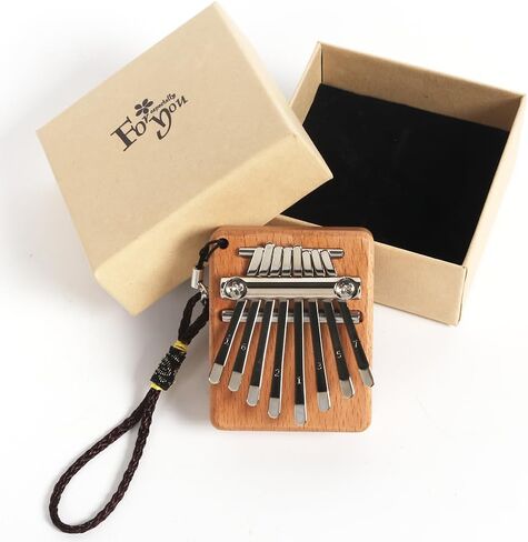 Mini Kalimba 8 Keys Beech Wood Finger Thumb Piano With Lanyard Pendant Gift in Saudi Arabia