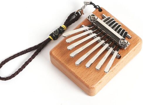 Mini Kalimba 8 Keys Beech Wood Finger Thumb Piano With Lanyard Pendant Gift in Saudi Arabia