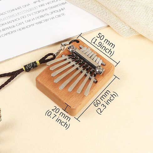 Mini Kalimba 8 Keys Beech Wood Finger Thumb Piano With Lanyard Pendant Gift in Saudi Arabia
