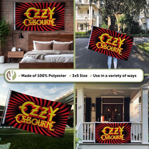 Desert Cactus Ozzy Osbourne Flag 100% Polyester Indoor Outdoor 3x5 feet Band Flags (Flag C) in Saudi Arabia