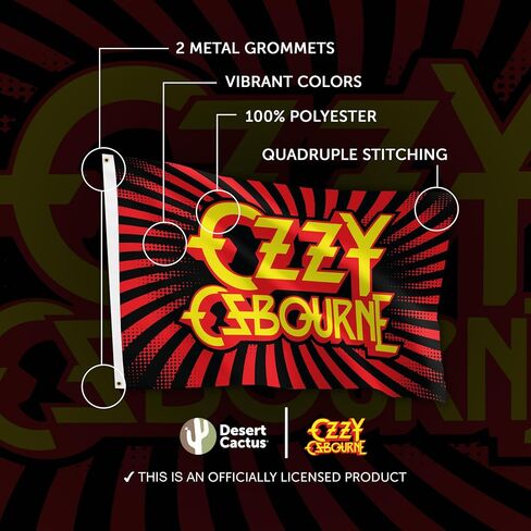 Desert Cactus Ozzy Osbourne Flag 100% Polyester Indoor Outdoor 3x5 feet Band Flags (Flag C) in Saudi Arabia