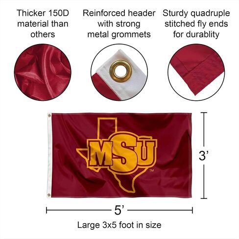 College Flags & Banners Co. Midwestern State Mustangs Logo Large Grommet Banner Flag in Saudi Arabia