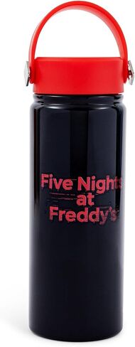 Silver Buffalo Five Nights at Freddy's “Let’s Party" Stainless Steel Water Bottle with Swivel Handle Featuring Freddy Fazbear, Chica, Bonnie, and Foxy, 20 Ounces in Saudi Arabia