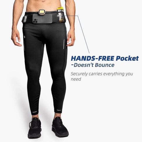 Mens Sweatpants Pants with 6 Pockets Reflective Compression Hiking Joggers for Men Athletic Workout Gym Running Pants in Saudi Arabia