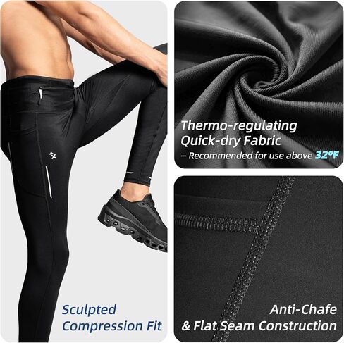 Mens Sweatpants Pants with 6 Pockets Reflective Compression Hiking Joggers for Men Athletic Workout Gym Running Pants in Saudi Arabia