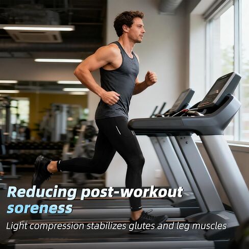 Mens Sweatpants Pants with 6 Pockets Reflective Compression Hiking Joggers for Men Athletic Workout Gym Running Pants in Saudi Arabia