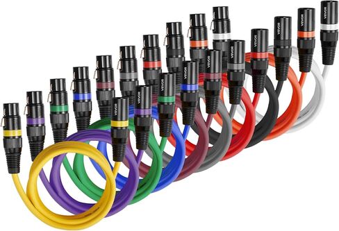 VEVOR XLR Cable 6.5 ft, 10 Pack, Shielded Balanced DMX Male to Female Microphone Cables, Gold-Plated 3-Pin XLR Mic Speaker Cord Wire, for Stage Lighting, Microphones, Amplifier, Mixer, Speaker Systems in Saudi Arabia