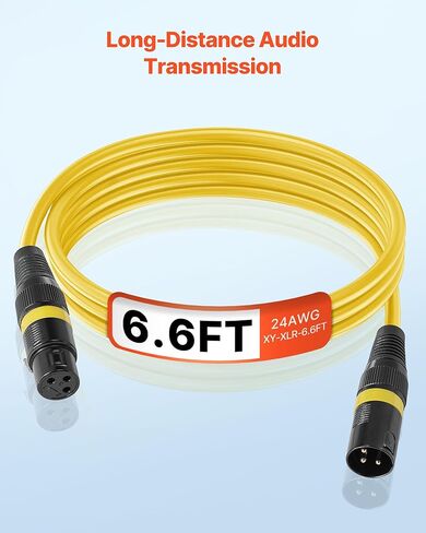 VEVOR XLR Cable 6.5 ft, 10 Pack, Shielded Balanced DMX Male to Female Microphone Cables, Gold-Plated 3-Pin XLR Mic Speaker Cord Wire, for Stage Lighting, Microphones, Amplifier, Mixer, Speaker Systems in Saudi Arabia