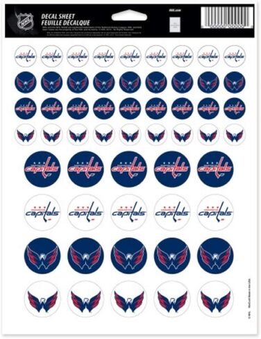 WinCraft NHL Washington Capitals Vinyl Variety Sticker Set, 8.5" x 11" Inch Sheet in Saudi Arabia