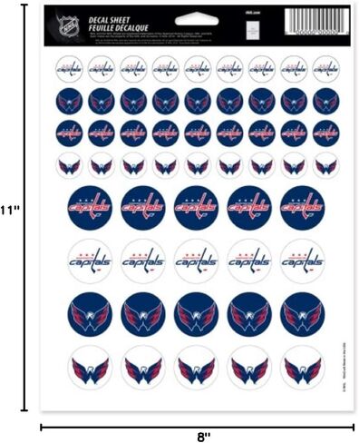 WinCraft NHL Washington Capitals Vinyl Variety Sticker Set, 8.5" x 11" Inch Sheet in Saudi Arabia