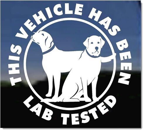 This Vehicle Has Been Lab Tested Decal | NickerStickers® Vinyl Labrador Retriever Gun Dog by NickerStickers® in Saudi Arabia