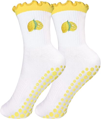 Non-Slip Yoga Socks Cute Embroidery Women's Fitness Pilates Yoga Socks in Saudi Arabia