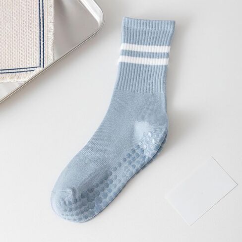 2 Pairs Pilates Socks for Women with Non Slip Grippers, Yoga Crew Length Socks for Pure Barre, Ballet,Dance Workout in Saudi Arabia