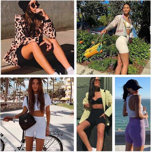 No Front Seam High Waist Biker Shorts for Women, Squat Proof Yoga Workout Gym Bike Shorts in Saudi Arabia