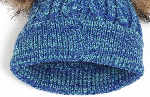 Kids Hats and Gloves Sets,Warm Knit Winter Beanie Hat Scarf Gloves for Boys Girls Pom Poms Toddler Hats 1-11 Years in Kuwait