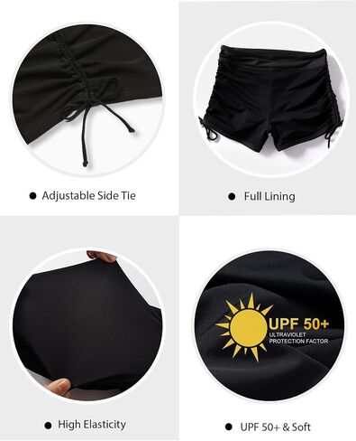 Women's High Waisted Swim Shorts with Adjustable Elastic Waistband, Shape Waist, Fashion Versatile, Casual and Vacation Wear in Saudi Arabia