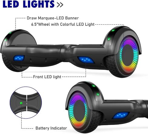 UNI-SUN Self Balancing Scooter for Kids, 6.5" Two Wheels Scooter with Bluetooth and Lights for Girls Boys Kids Adults in Saudi Arabia