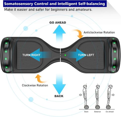 UNI-SUN Self Balancing Scooter for Kids, 6.5" Two Wheels Scooter with Bluetooth and Lights for Girls Boys Kids Adults in Saudi Arabia