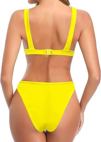 Women's Bathing Suit Sexy V Neck Triangle Bikini Low Waisted Two Piece Swimsuit in Saudi Arabia