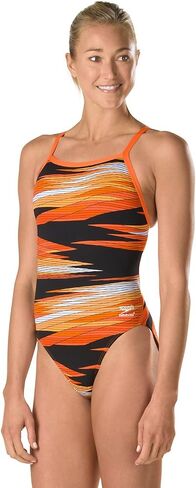 بدلة السباحة النسائية Speedo قطعة واحدة التحمل + طباعة Flyback بألوان الفريق البالغ - توقف إنتاجها in Kuwait