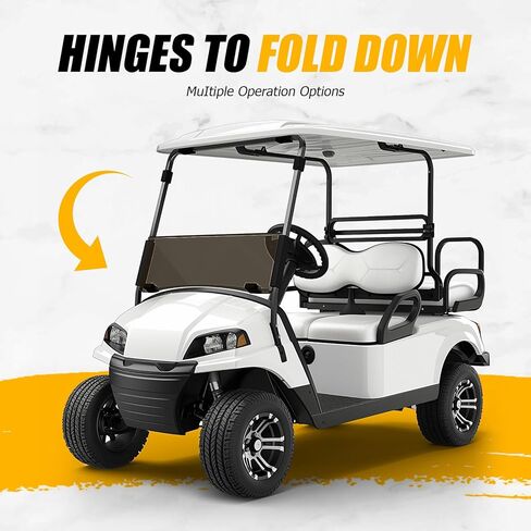 زجاج أمامي ملون من KUAFU متوافق مع عربة الجولف EZGO Express S4 L4 قابلة للطي لأسفل الزجاج الأمامي القابل للطي in Kuwait