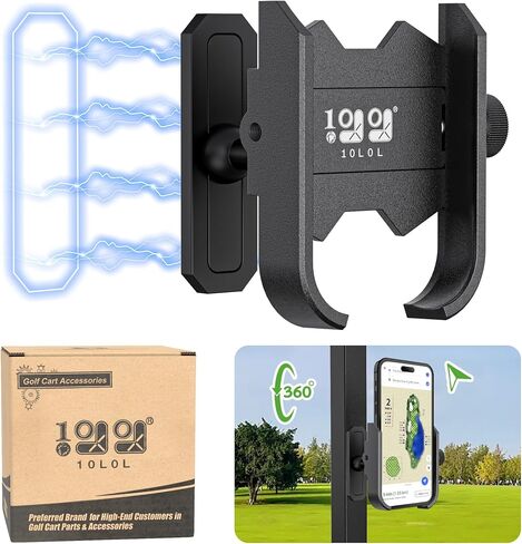 10L0L Upgraded Magnetic Golf Cart Phone Holder, Cell Phones Mount with Neodymium N52 Magnets, Stable Golf Caddy Phone Holder for iPhone, Samsung and Other in Saudi Arabia