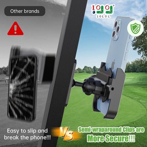 10L0L Upgraded Magnetic Golf Cart Phone Holder, Cell Phones Mount with Neodymium N52 Magnets, Stable Golf Caddy Phone Holder for iPhone, Samsung and Other in Saudi Arabia
