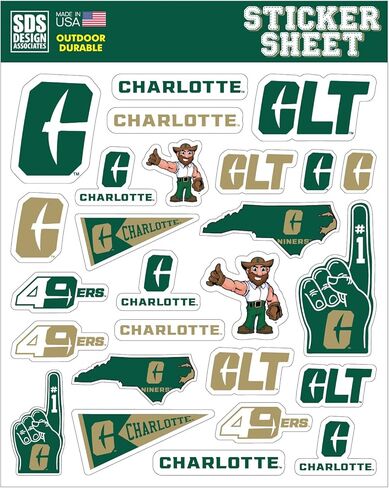 Generic UNCC North Carolina Charlotte 49ers، ملصق للمروحة، أخضر in Kuwait