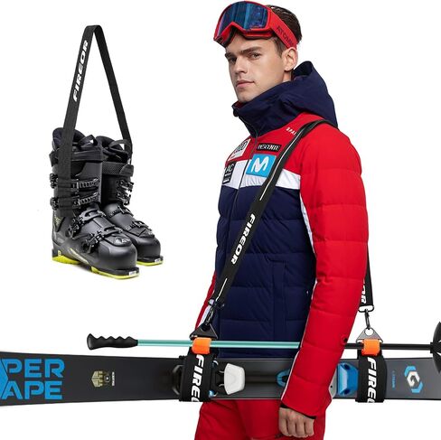FIREOR Ski Carrier Strap, Snowboard, Pole and Boot Carry Sling Band Kit for Family Men Women & Kids, Skiing Accessories Gifts in Saudi Arabia