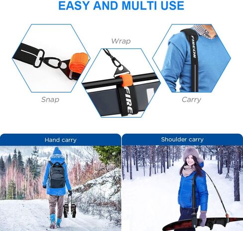 FIREOR Ski Carrier Strap, Snowboard, Pole and Boot Carry Sling Band Kit for Family Men Women & Kids, Skiing Accessories Gifts in Saudi Arabia