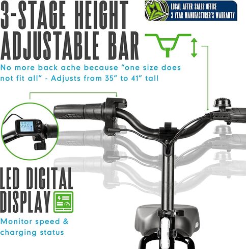 سكوتر كهربائي بمقعد للبالغين والمراهقين - إطارات هوائية مقاس 12 بوصة، محرك 450 واط، بطارية 48 فولت - ما يصل إلى 18.5 ميل في الساعة ونطاق 18 ميل - سكوتر إلكتروني قابل للطي - Madd Gear Pendolare in Kuwait