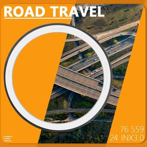 إطارات دراجة مطاطية من TRACER مقاس 24/26/29 بوصة 3.0 لإصلاح إطارات الدراجة جدار أسود/أسود in Kuwait