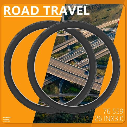 إطارات دراجة مطاطية من TRACER مقاس 24/26/29 بوصة 3.0 لإصلاح إطارات الدراجة جدار أسود/أسود in Kuwait