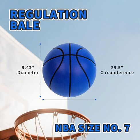 Official Silent Basketball Size 7 (29.5"),Dribble Dream Upgraded Indoor Basketball & High Bounced Airless Ball Soundless for Quiet Dribbling and Indoor Training in Kuwait