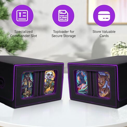صندوق تخزين بطاقات التداول مع شاشة عرض القائد - حافظة تخزين بطاقات 6 في 1، حافظات بطاقات تداول القائد مع مقبض محمول ونوافذ عرض لبطاقات ألعاب MTG TCG Baskball الرياضية in Saudi Arabia
