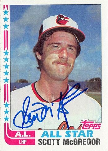 بطاقة بيسبول موقعة من سكوت ماكجريجور (بالتيمور أوريولز) 1982 Topps All Star #555 - بطاقات بيسبول موقعة in Saudi Arabia