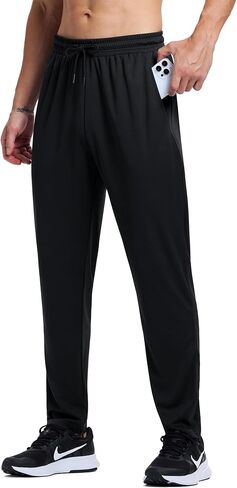 Men's Sweatpants Athletic Workout Pants Lightweight Quick Dry Mesh Gym Running Lounge Pants with Pockets in Saudi Arabia