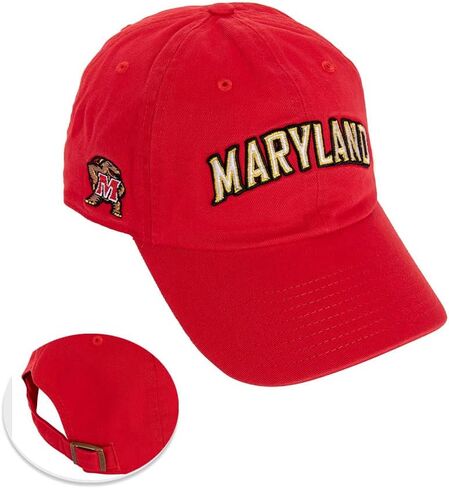 Desert Cactus University of Maryland Baseball Hat Terrapins UMD Terps Brimmed Embroirderd Hats Cap Adjustable Cloth Strap Adult (Style F1) Red in Saudi Arabia