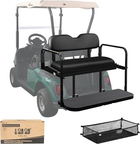 10L0L Golf Cart Rear Flip Seat Kit for EZGO RXV/Freedom RXV Gas and Electric Model 2008-up - Black/Tan in Saudi Arabia